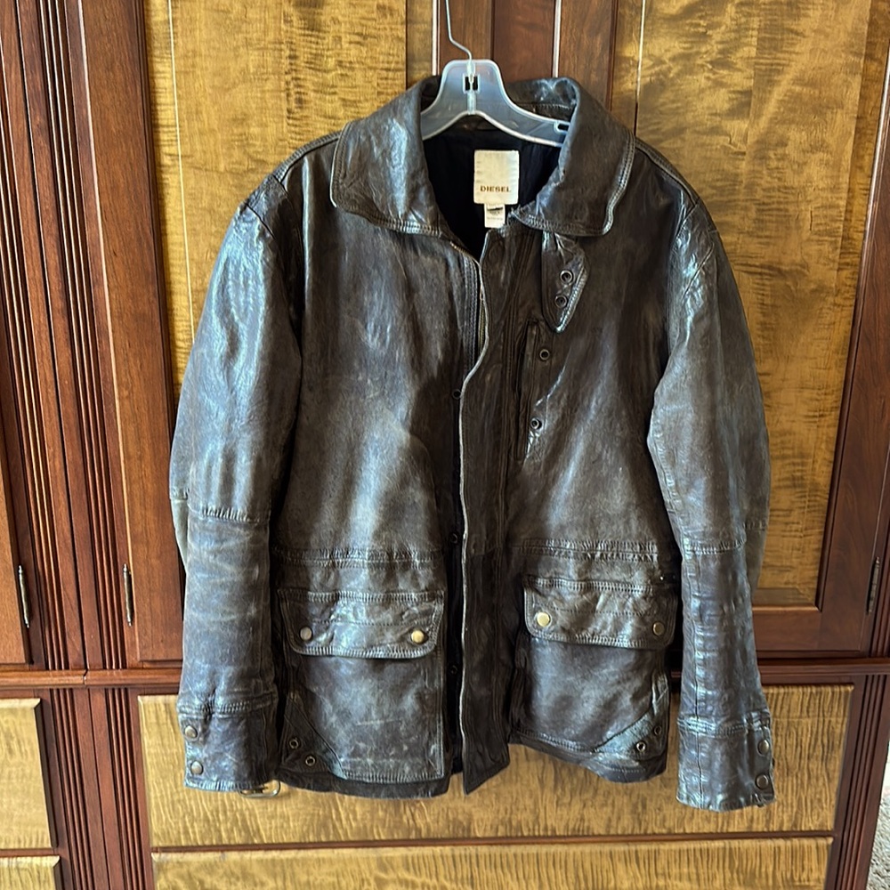 Diesel Leather Duster Style Jacket Size XL